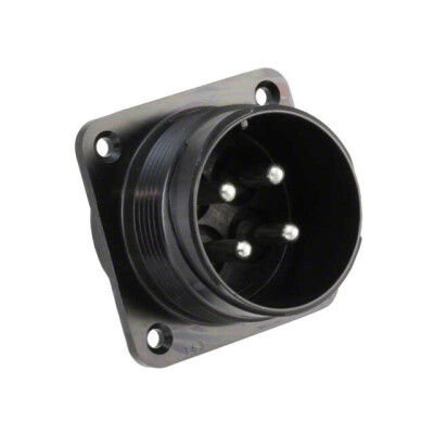 4 (3 + PE) Position Circular Connector Receptacle, Male Pins Solder Cup - 2