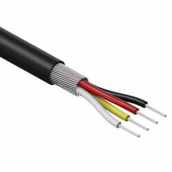 4 Conductor Multi-Conductor Cable Black 32 AWG Spiral 3.28' (1.00m) - 1