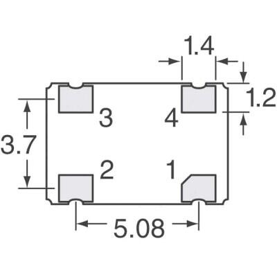 4 MHz XO (Standard) HCMOS, TTL Oscillator 3.3V Enable/Disable 4-SMD, No Lead - 2