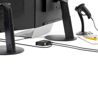 4-Port USB 2.0 Hub - Metal Industrial USB-A Hub - Din Rail, Wall or Desk Mountable USB Data Hub - TAA Compliant USB Expander Hub - 3