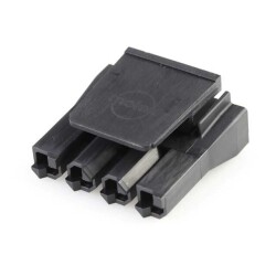 4 Position Blade Type Power Housing Connector Receptacle Black 0.295