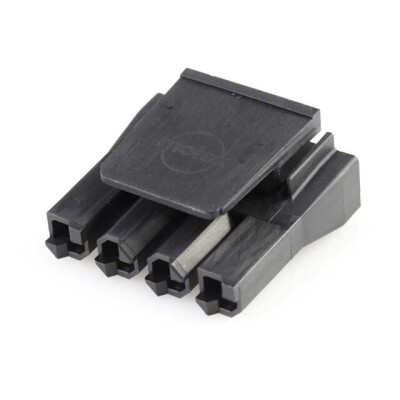 4 Position Blade Type Power Housing Connector Receptacle Black 0.295