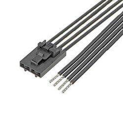 4 Position Cable Assembly Rectangular Socket to Individual Wire Leads 0.492' (150.00mm, 5.91