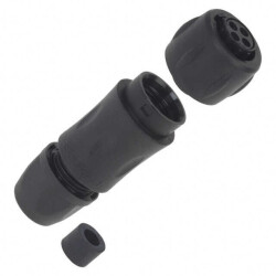 4 Position Circular Connector Plug Housing Free Hanging (In-Line) Backshell, Coupling Nut - Souriau-Sunbank by Eaton