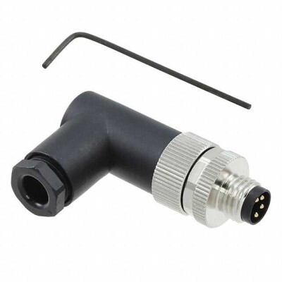 4 Position Circular Connector Plug, Male Pins Screw - 1