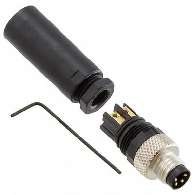 4 Position Circular Connector Plug, Male Pins Screw - 1