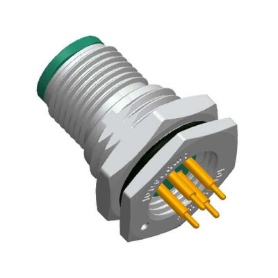 4 Position Circular Connector Receptacle, Male Pins Solder - 1