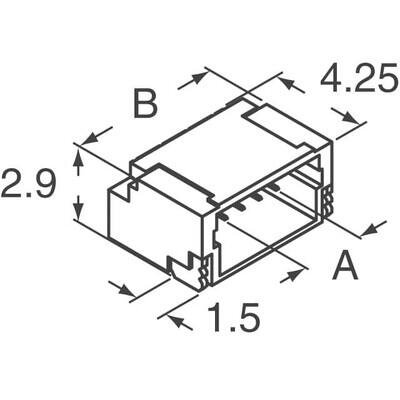 Connector Header Surface Mount, Right Angle 4 position 0.039