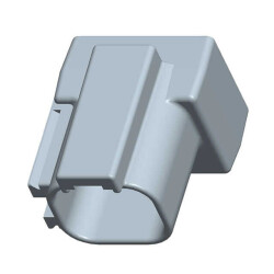 4 Position Rectangular Housing Connector Housing for Male Insert Gray 0.175