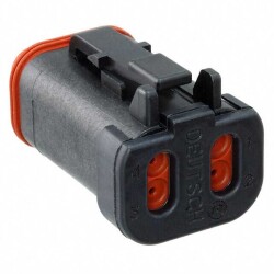 4 Position Rectangular Housing Connector Plug Black - TE Connectivity Deutsch Connectors