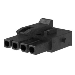 4 Position Rectangular Housing Connector Receptacle Black 0.118