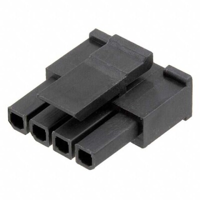 4 Position Rectangular Housing Connector Receptacle Black 0.118