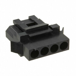 4 Position Rectangular Housing Connector Receptacle Black 0.200