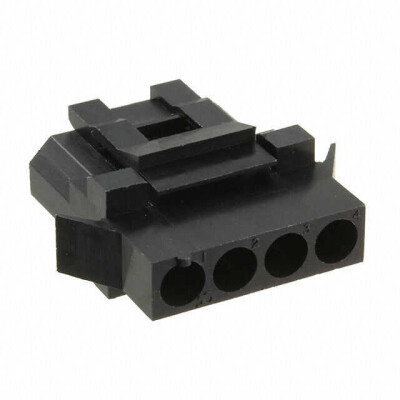 4 Position Rectangular Housing Connector Receptacle Black 0.200