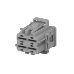 4 Position Rectangular Housing Connector Receptacle Gray 0.236