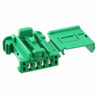4 Position Rectangular Housing Connector Receptacle Green - 1