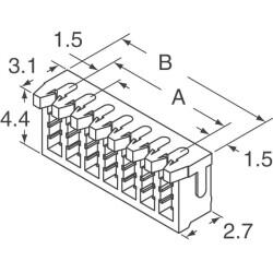 4 Position Rectangular Receptacle Connector IDC Tin 28 AWG - 2