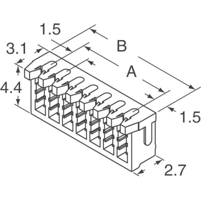 4 Position Rectangular Receptacle Connector IDC Tin 28 AWG - 2