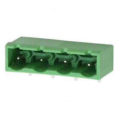 4 Position Terminal Block Header, Male Pins, Shrouded (4 Side) 0.300