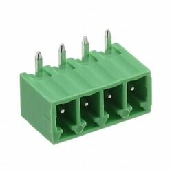 4 Position Terminal Block Header, Male Pins, Shrouded (4 Side) 0.150