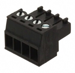 4 Position Terminal Block Plug, Female Sockets 0.138