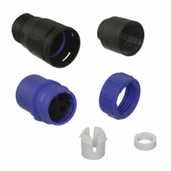 4 (Power) Position Circular Connector Plug Housing Free Hanging (In-Line) Backshell, Coupling Nut, UV Resistant - Bulgin