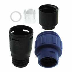4 (Power) Position Circular Connector Plug Housing Free Hanging (In-Line) Backshell, Coupling Nut, UV Resistant - Bulgin