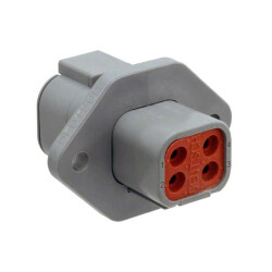 4 Rectangular Connectors - Housings Receptacle Black - TE Connectivity Deutsch Connectors
