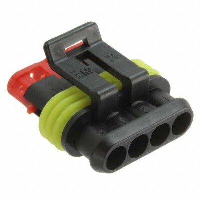 4 Rectangular Connectors - Housings Plug Black 0.236