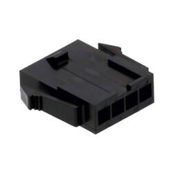 4 Rectangular Connectors - Housings Plug Black 0.118