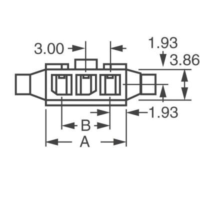 4 Rectangular Connectors - Housings Plug Black 0.118
