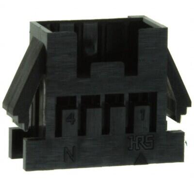4 Rectangular Connectors - Housings Plug Black 0.079