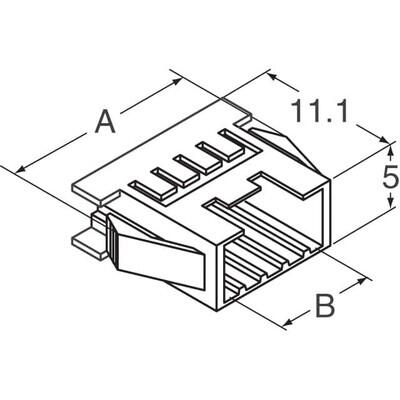 4 Rectangular Connectors - Housings Plug Black 0.079