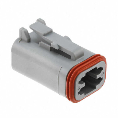 4 Rectangular Connectors - Housings Plug Gray - 1