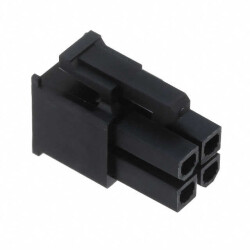 4 Rectangular Connectors - Housings Receptacle Black 0.165