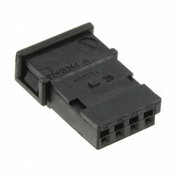 4 Rectangular Connectors - Housings Receptacle Black 0.100