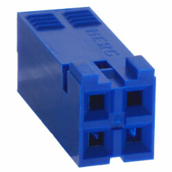 4 Rectangular Connectors - Housings Receptacle Blue 0.100