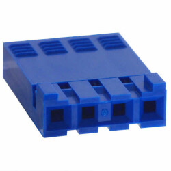 4 Rectangular Connectors - Housings Receptacle Blue 0.100