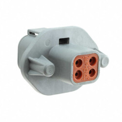 4 Rectangular Connectors - Housings Receptacle Black - Amphenol Sine Systems Corp (1)