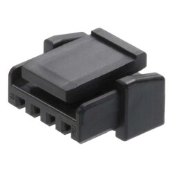 4 Rectangular Connectors - Housings Receptacle Black 0.049