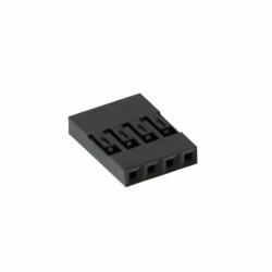 4 Rectangular Connectors - Housings Receptacle Black 0.100