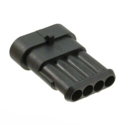 4 Rectangular Connectors - Housings Receptacle Black 0.236