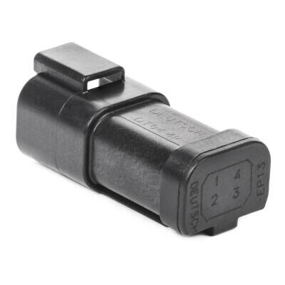 4 Rectangular Connectors - Housings Receptacle Black 0.175