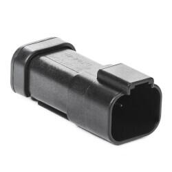4 Rectangular Connectors - Housings Receptacle Black 0.175