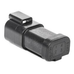 4 Rectangular Connectors - Housings Receptacle Black 0.175