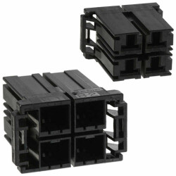 4 Rectangular Connectors - Housings Receptacle Black 0.400