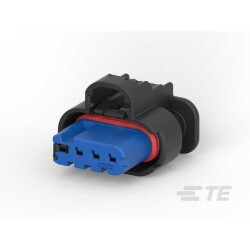 4 Rectangular Connectors - Housings Receptacle Blue 0.157