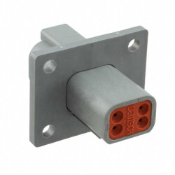 4 Rectangular Connectors - Housings Receptacle Gray - TE Connectivity Deutsch Connectors