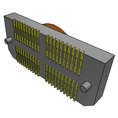40 Position Connector Receptacle, Center Strip Contacts Surface Mount Gold - 2