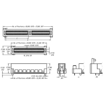 40 Position Female Connector Non Specified - Dual Edge Gold 0.031